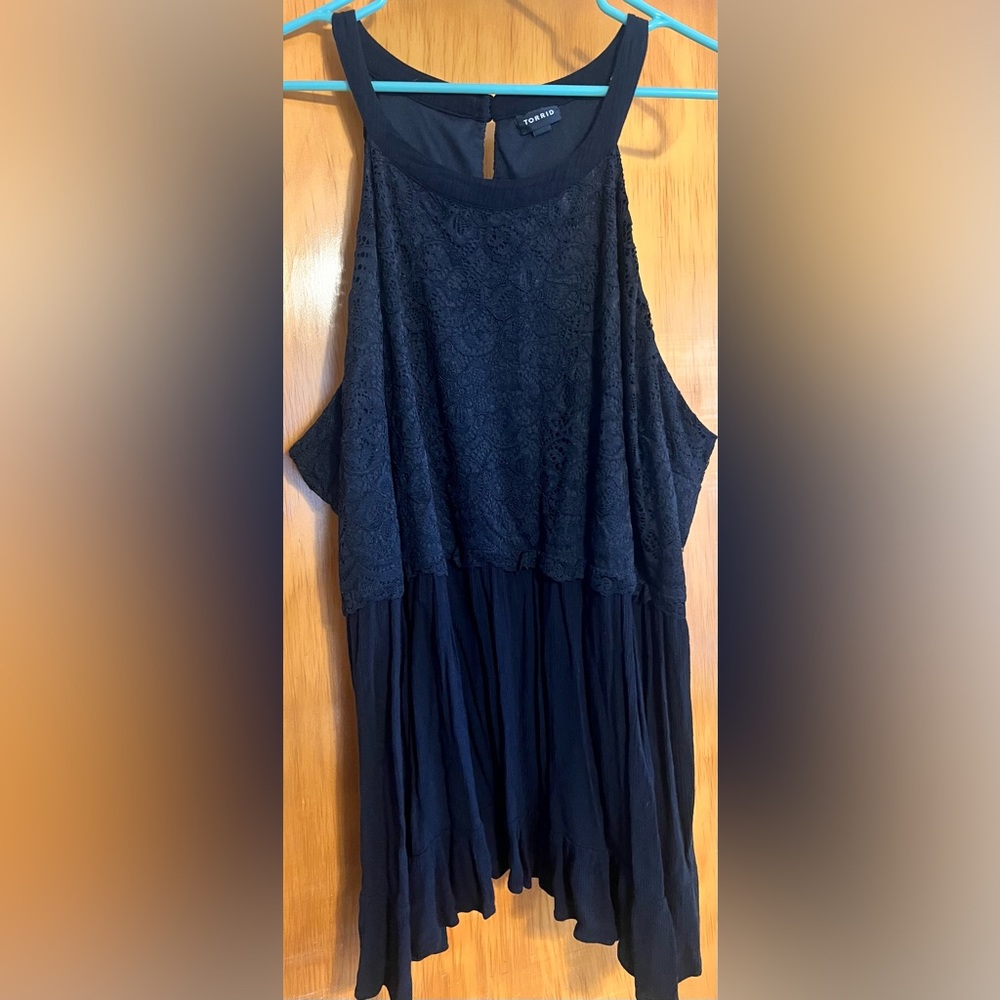 Torrid Babydoll Gauze With Lace Halter Size 4